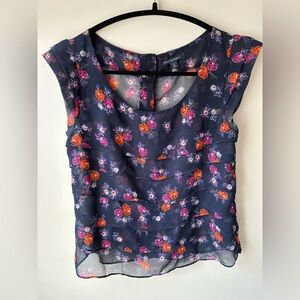 American Eagle Floral Tiered Blouse